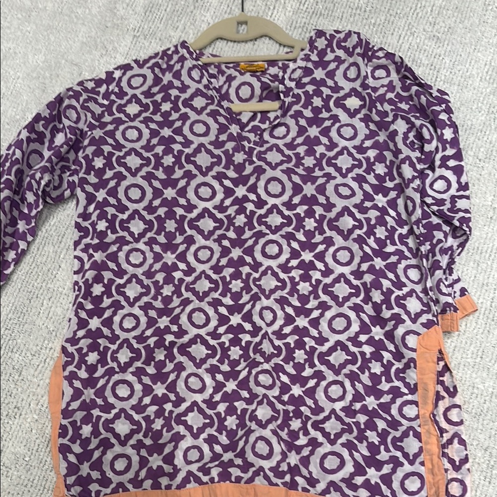 Roberta Roller Rabbit Purple and Orange Kids beach coverup